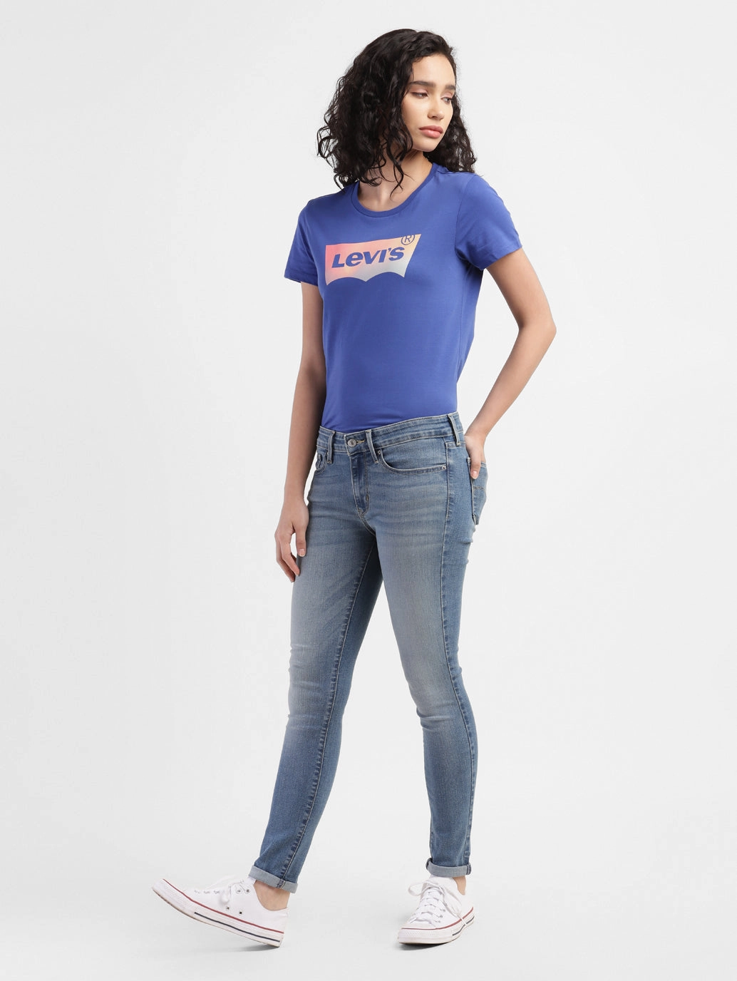 All Day Use Women's 711 Blue Skinny Fit Mid Rise Jeans