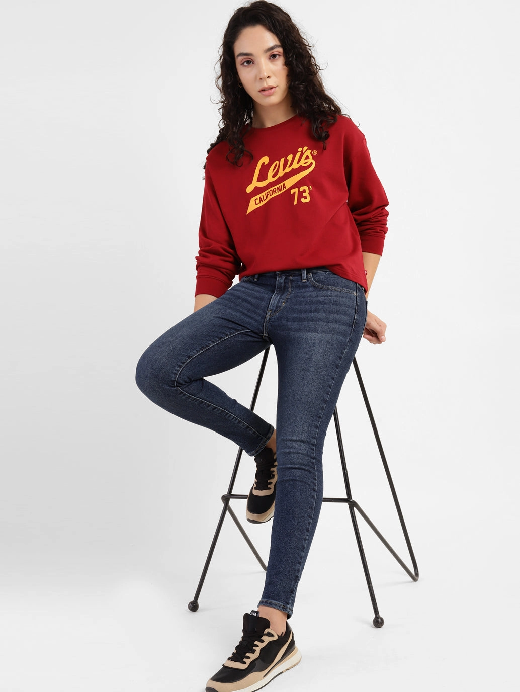 All Fit Design Women's 711 Blue Skinny Fit Mid Rise Jeans