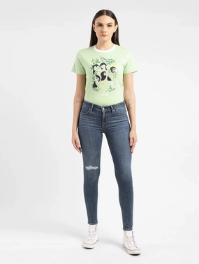 Tailored Appearance Women's 711 Blue Skinny Fit Mid Rise Jeans