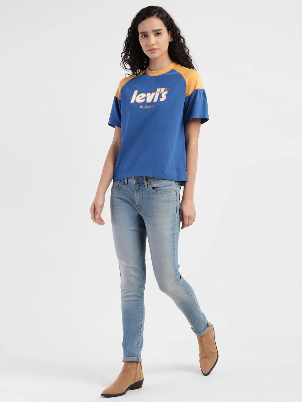 Women's 711 Blue Skinny Fit Mid Rise Jeans No Iron Wear