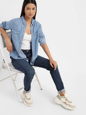 Couple Look Lightweight Vintage Lover Teen Outfit Women's 711 Blue Skinny Fit Mid Rise Jeans