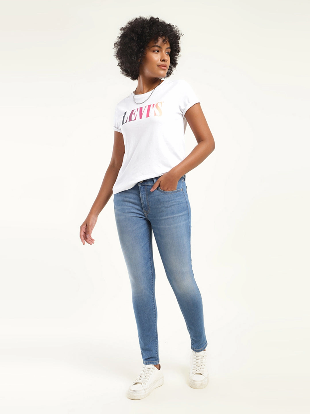 Women's 711 Blue Skinny Fit Mid Rise Jeans Relaxed Fit