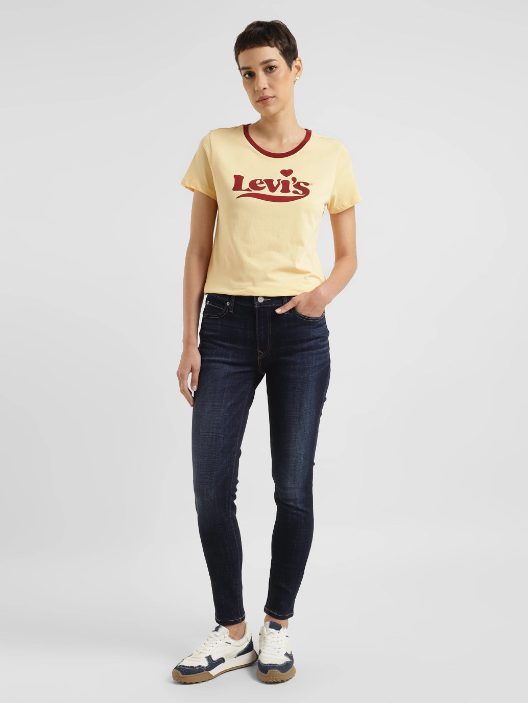 Women's 711 Blue Skinny Fit Mid Rise Jeans Flexible Waistband Spring Mood Outdoor Enthusiast Formal