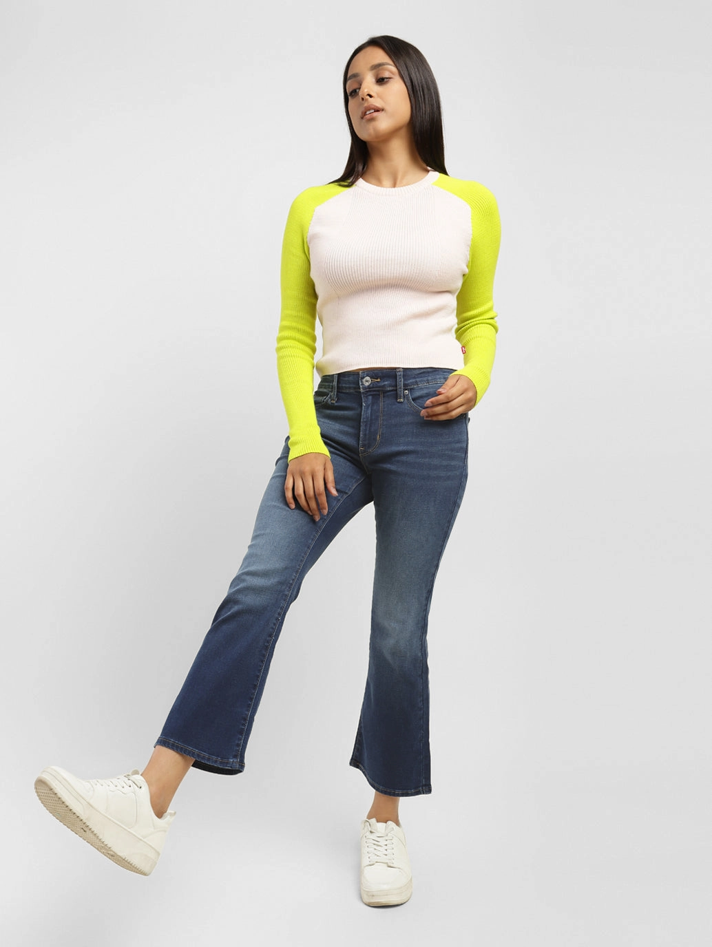 Women's 715 Blue Flared Fit Mid Rise Jeans Everyday Look Festival Outfit Comfy Artist Vibe