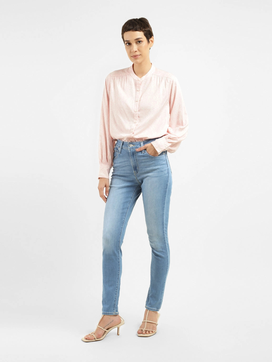 Urban Look Stylish Casual Evening Stroll Women's 721 Blue Skinny Fit High Rise Jeans