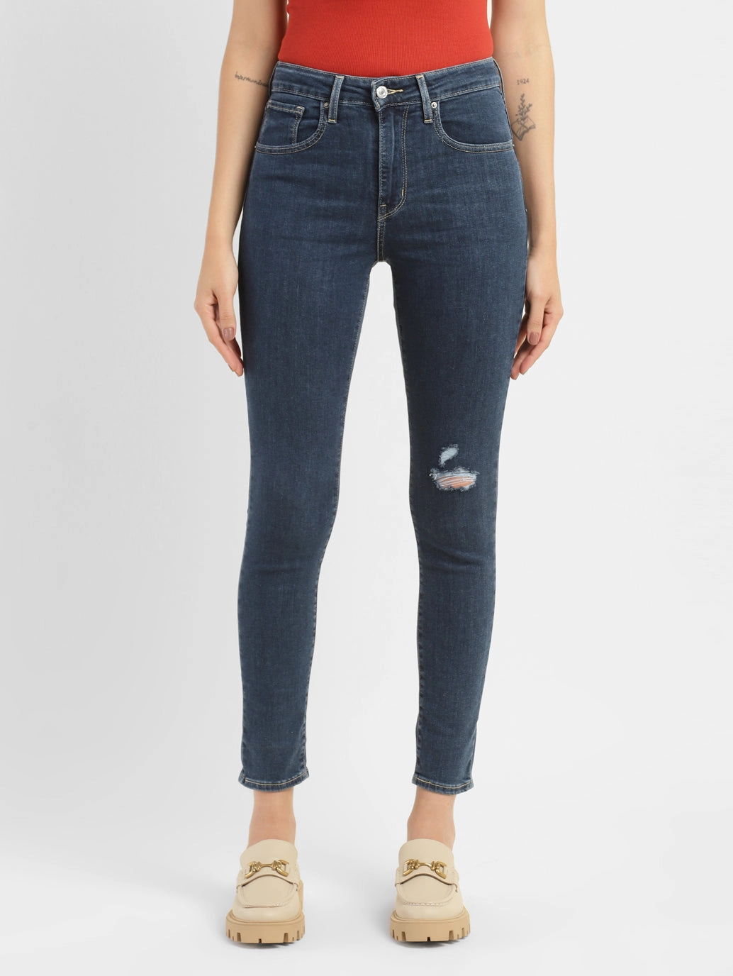 Women's 721 Blue Skinny Fit High Rise Jeans Artist Vibe Premium