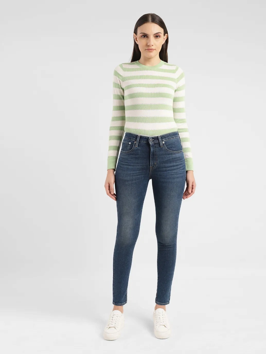 Women's 721 Blue Skinny Fit High Rise Jeans Night Out Bold Look