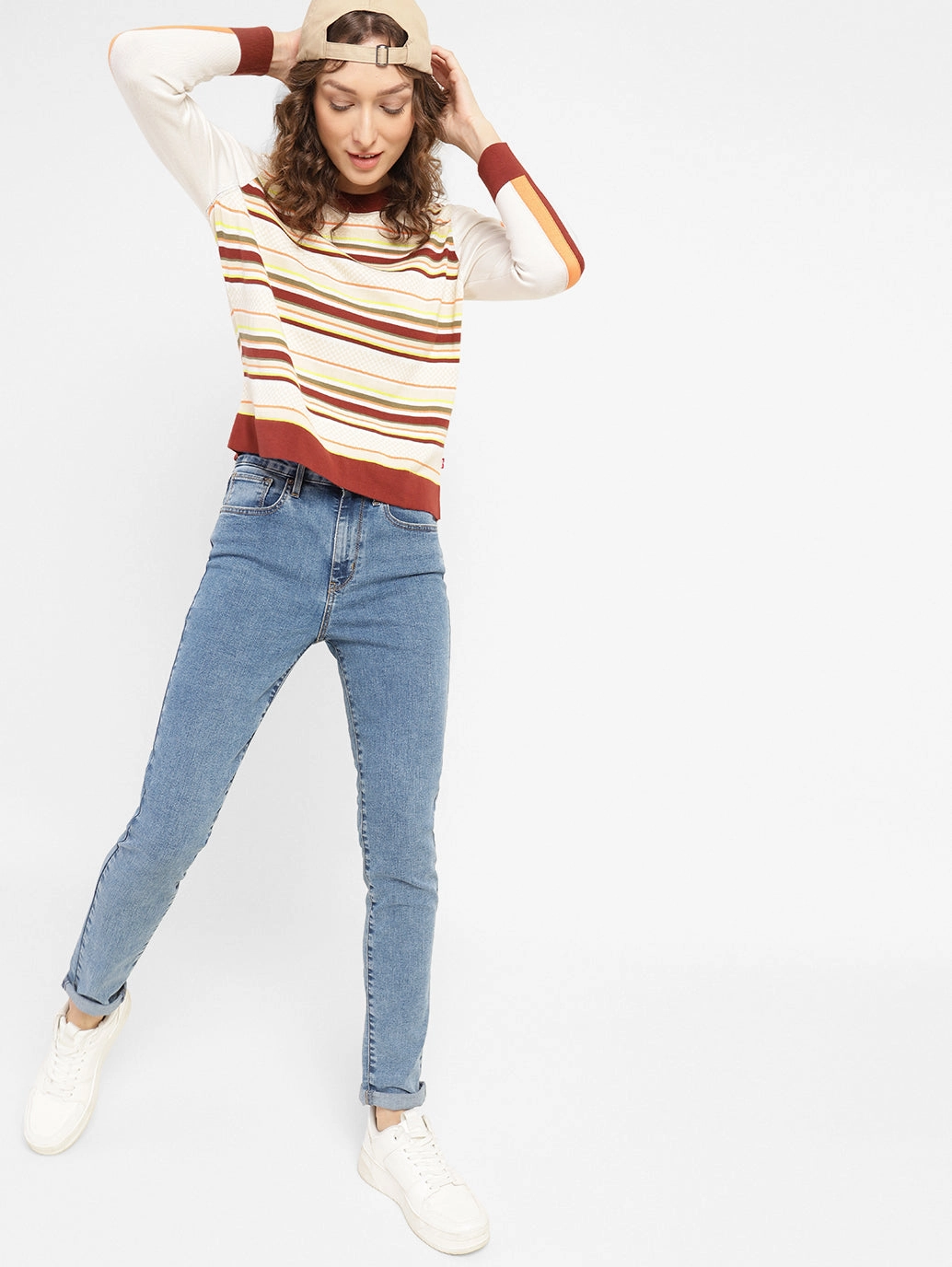 Women's 721 Blue Skinny Fit High Rise Jeans Basic Outfit Chill Outfit