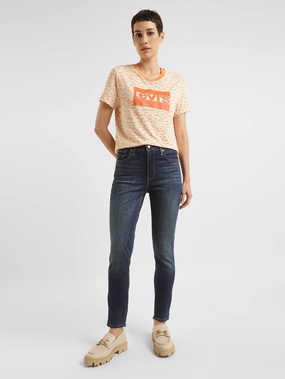 Women's 721 Blue Skinny Fit High Rise Jeans Morning Stroll Stretch Morning Ready