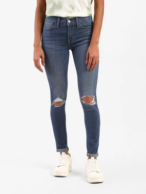 Office Wear Couple Look Work Ready Women's 721 Blue Skinny Fit Mid Rise Jeans