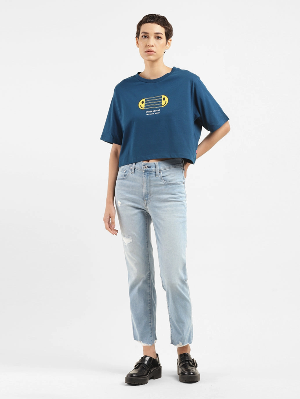 Women's 724 Blue Straight Fit High Rise Jeans All weather