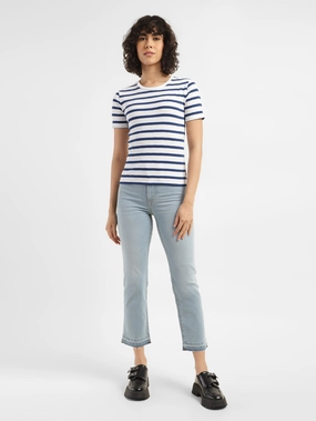 All Occasion Women's 724 Blue Straight Fit High Rise Jeans