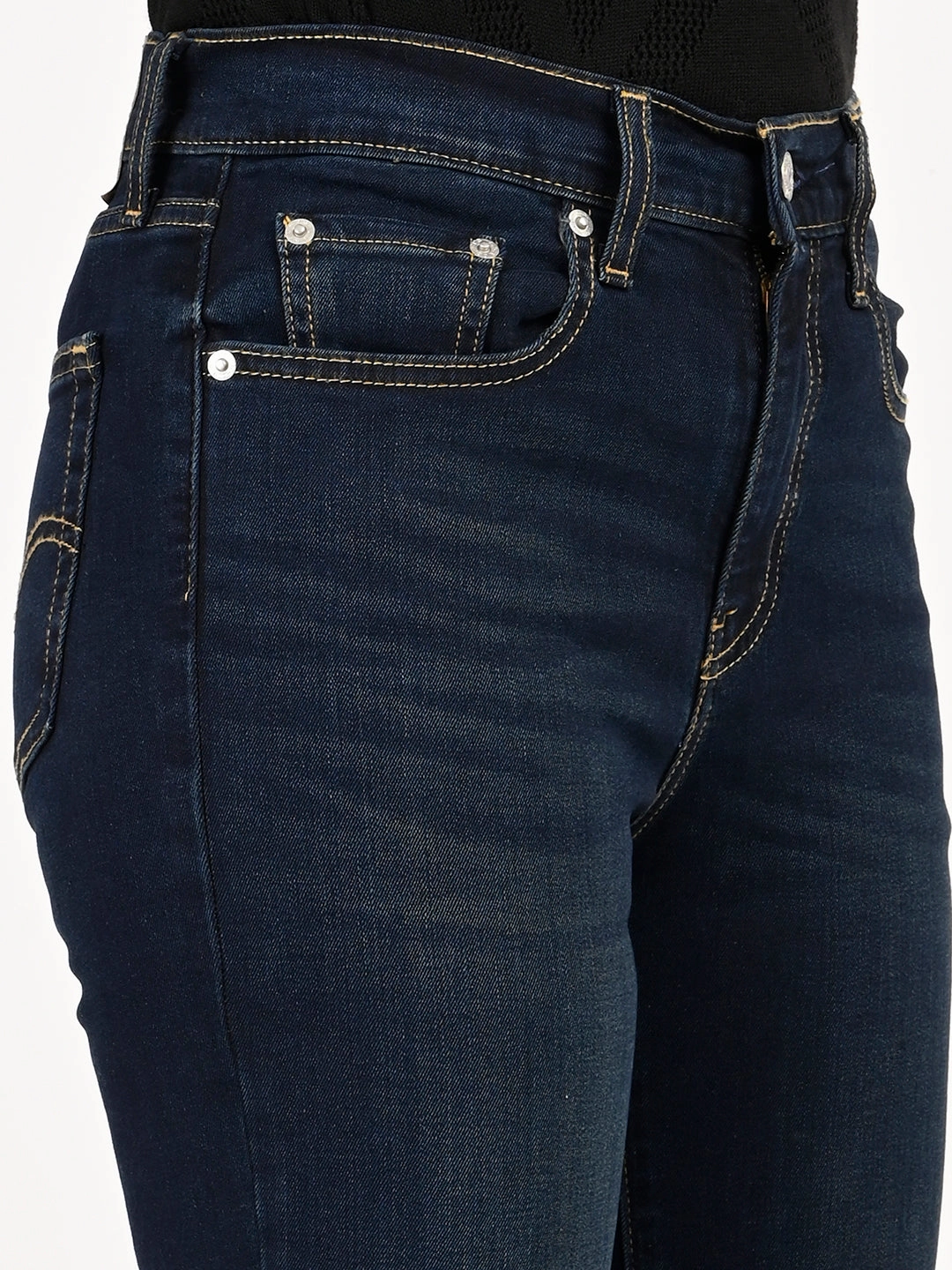 Natural Fit Sophisticated Look Women's 724 Dark Blue Slim Straight Fit High Rise Jeans