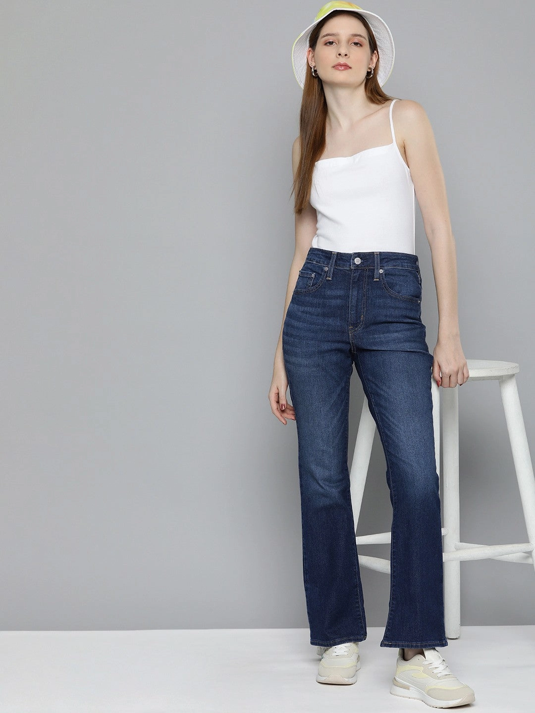 Women's 725 Blue Flared Fit High Rise Jeans Holiday Vibes Athlete Fit