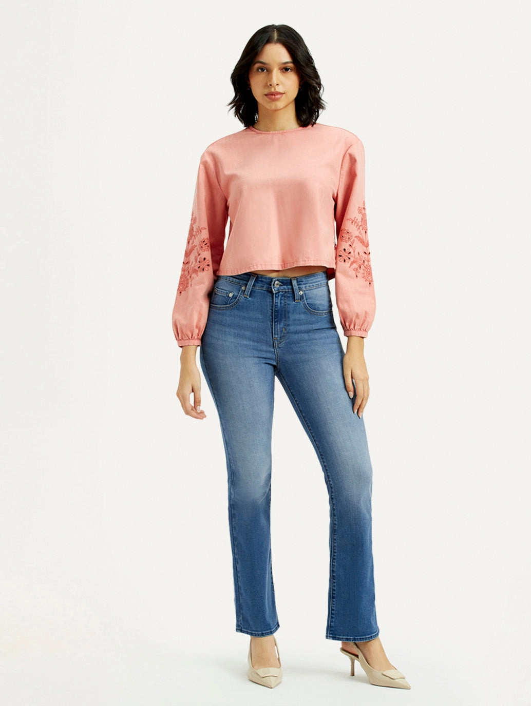 Simple Utility Women's 725 Med Indigo Flared Fit High Rise Jeans