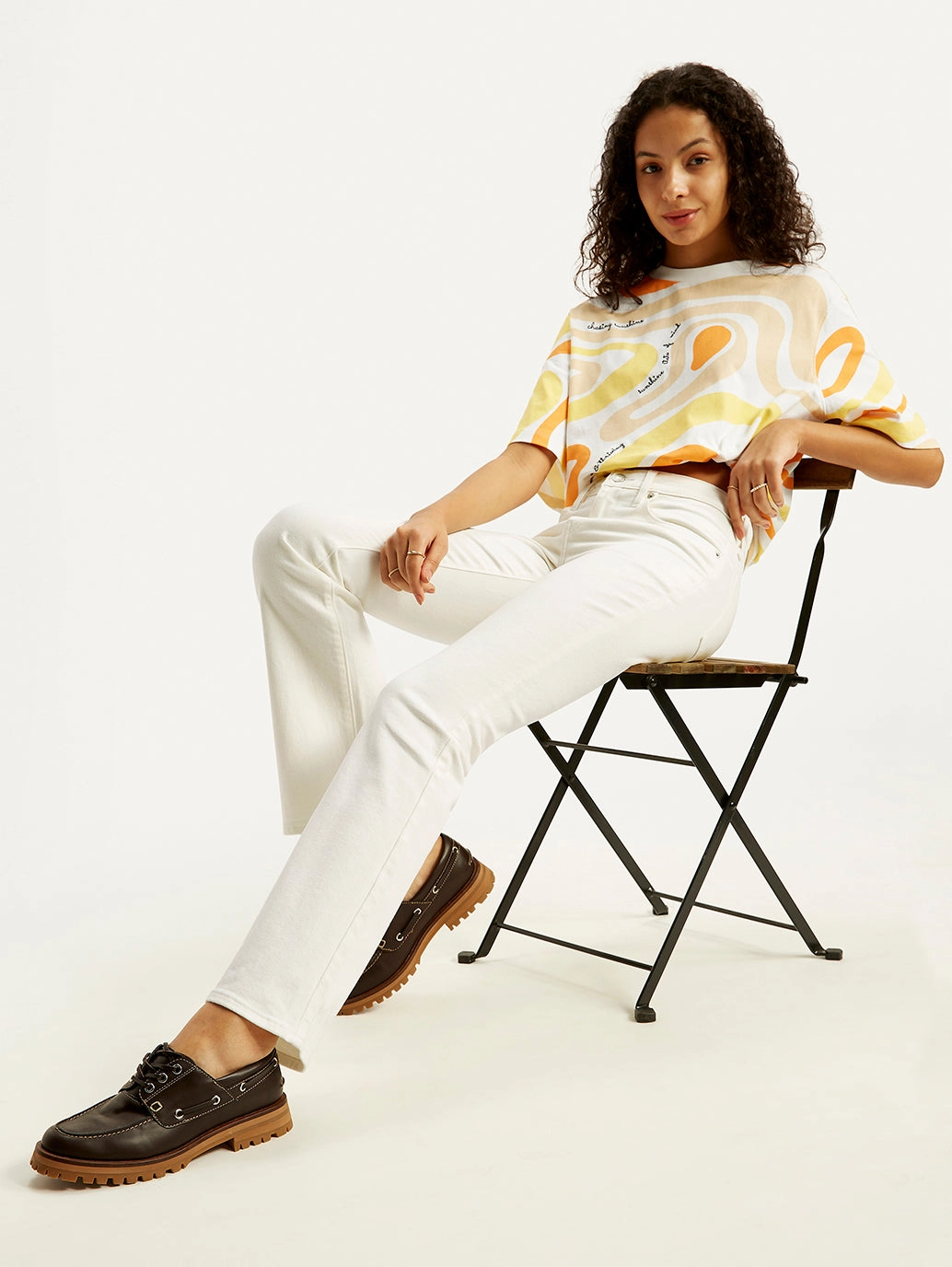 fresh feel Durable piece Women's 725 White Flared Fit High Rise Jeans