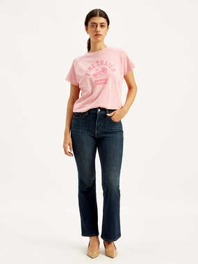 Women's 726 Blue Flared Fit High Rise Jeans Anti Bacterial Treatment