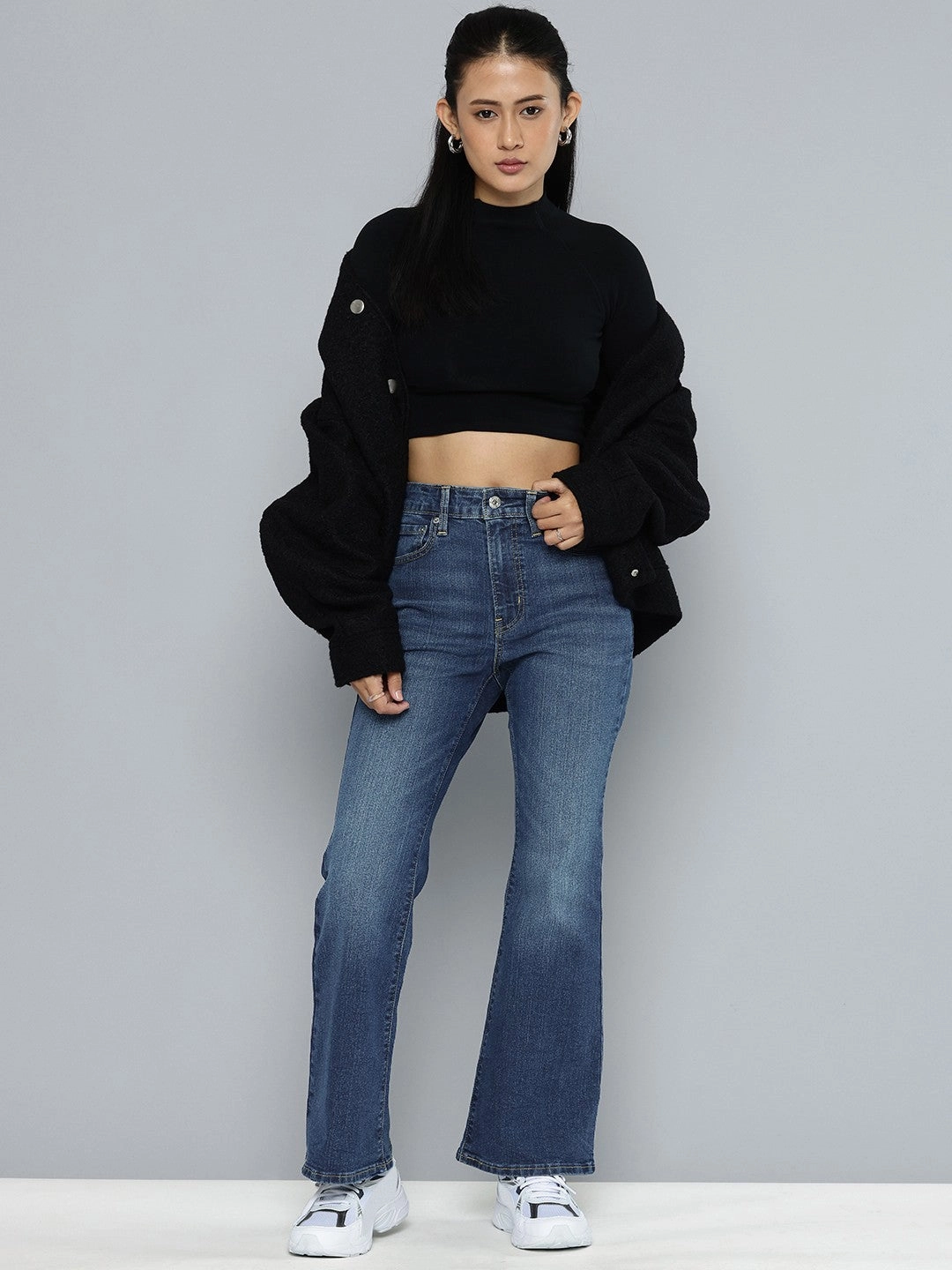 Comfy Silhouette Premium Outdoor Enthusiast Women's 726 Blue Flared Fit High Rise Jeans