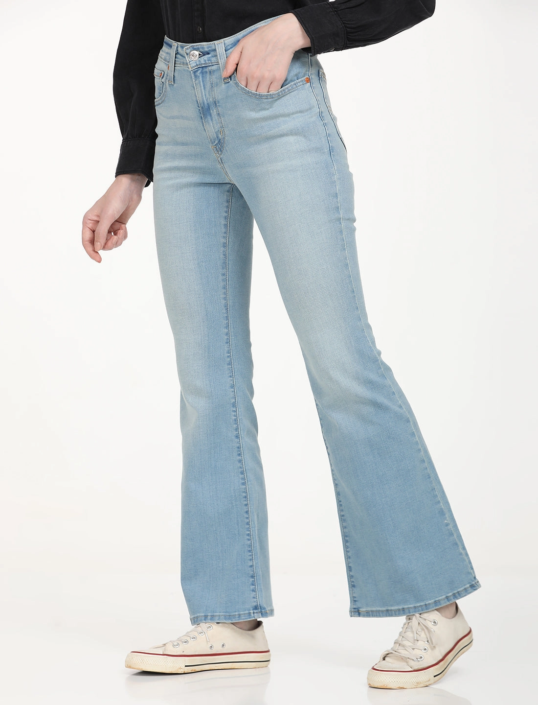 Cool Essential Sanded Seam Comfort Women's 726 Blue Flared Fit High Rise Jeans
