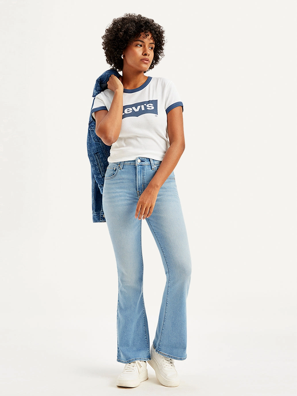 Women's 726 Blue Flared Fit Mid Rise Jeans Soft Sustainable