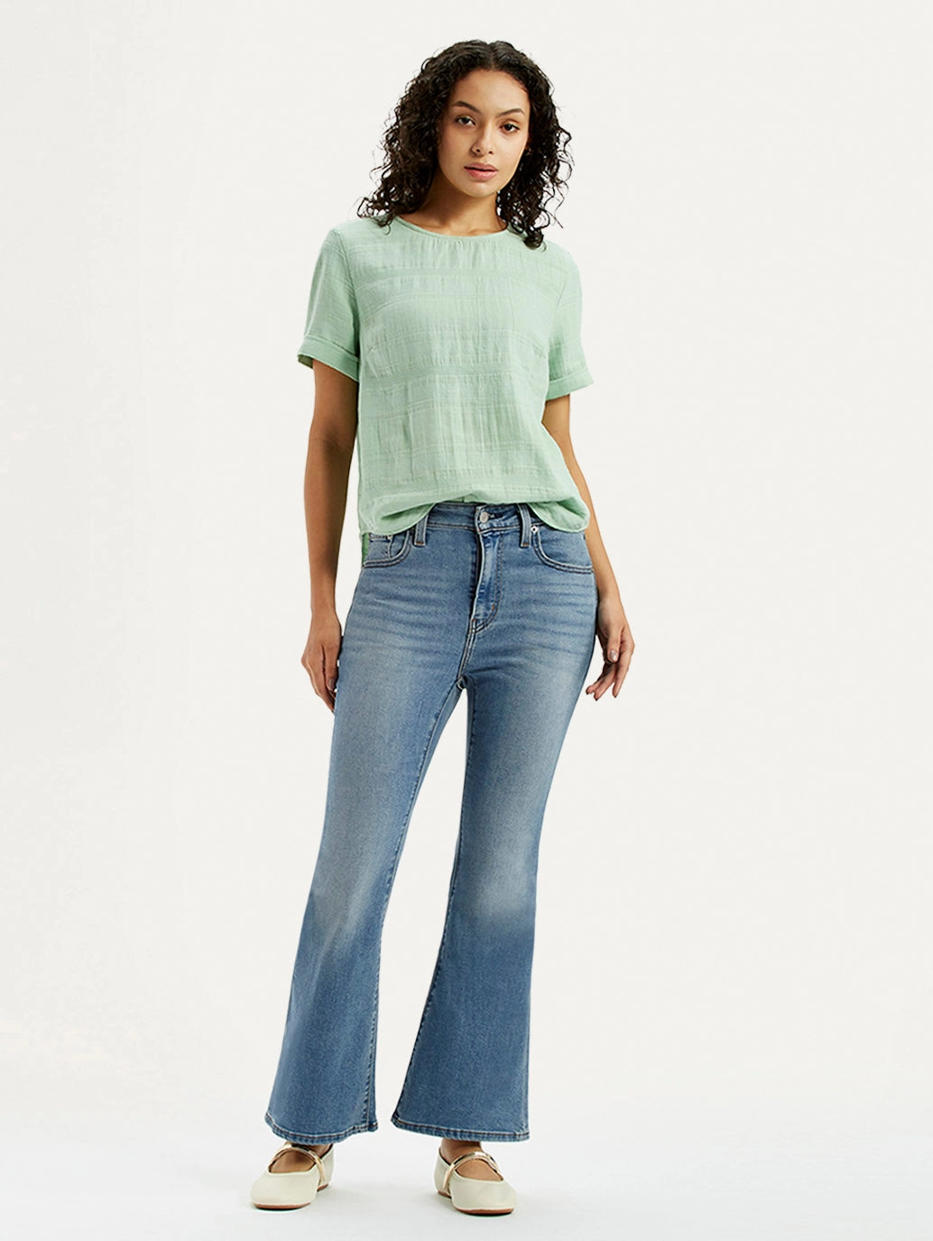 Women's 726 Blue Slim Flare Fit High Rise Jeans Daily Driven All Use Wear