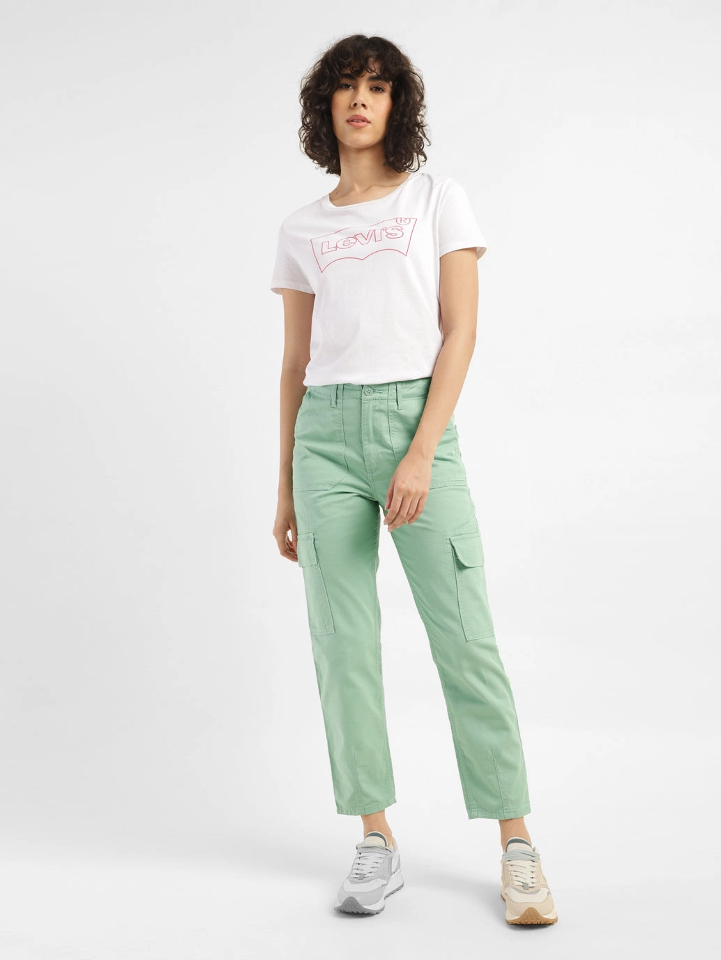 Women's 80s Green Loose Fit Mid Rise Jeans Urban Style Stretch Soft