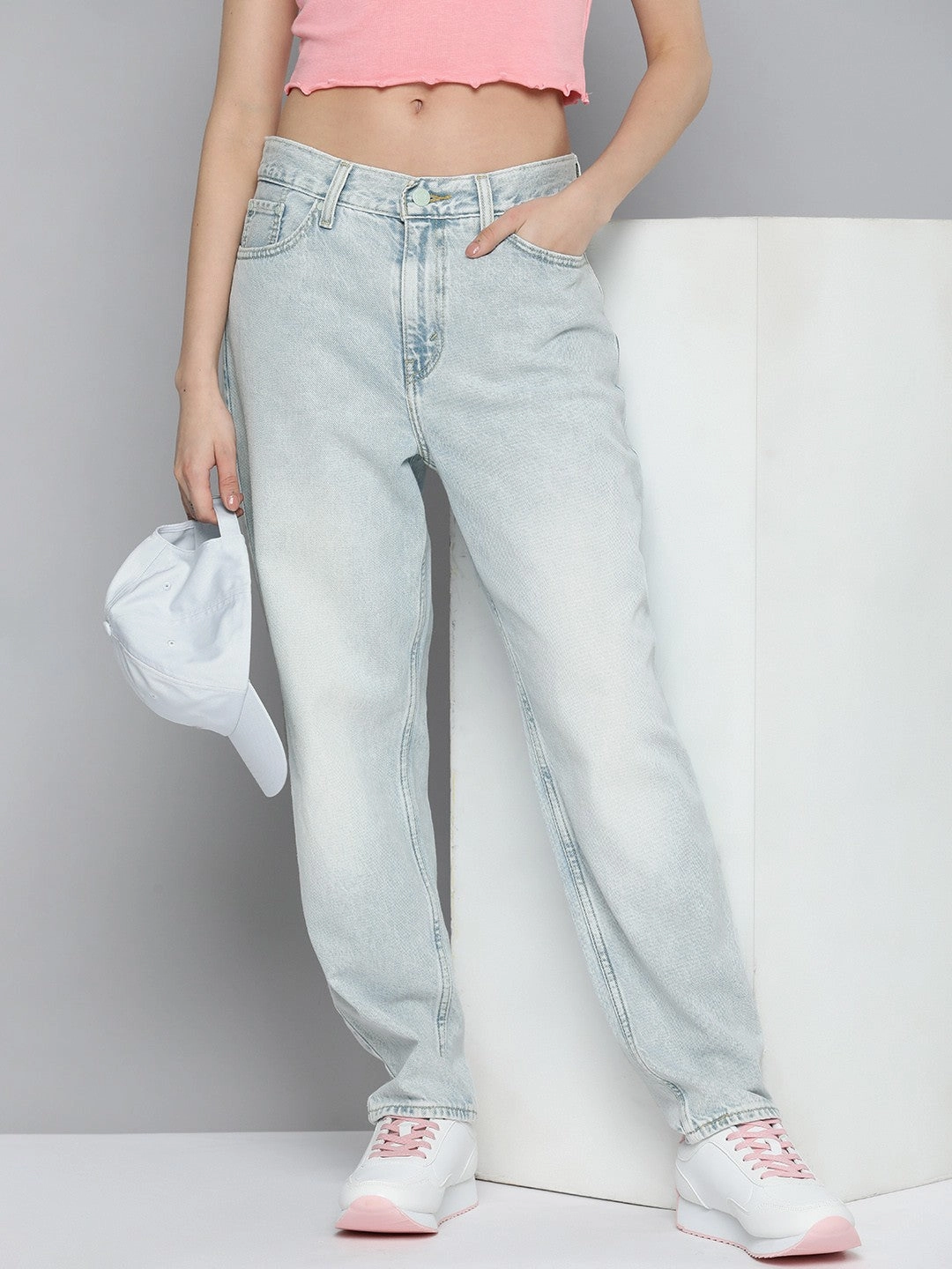 Women's 80s Mom Blue Loose Fit High Rise Jeans Parent Style Trend Setter Stylish Daily Wear Parent Style