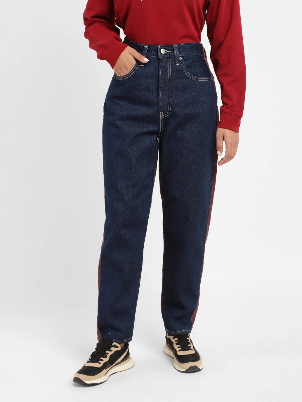 Fit Essential Women's 80s Mom Blue Loose Fit High Rise Jeans