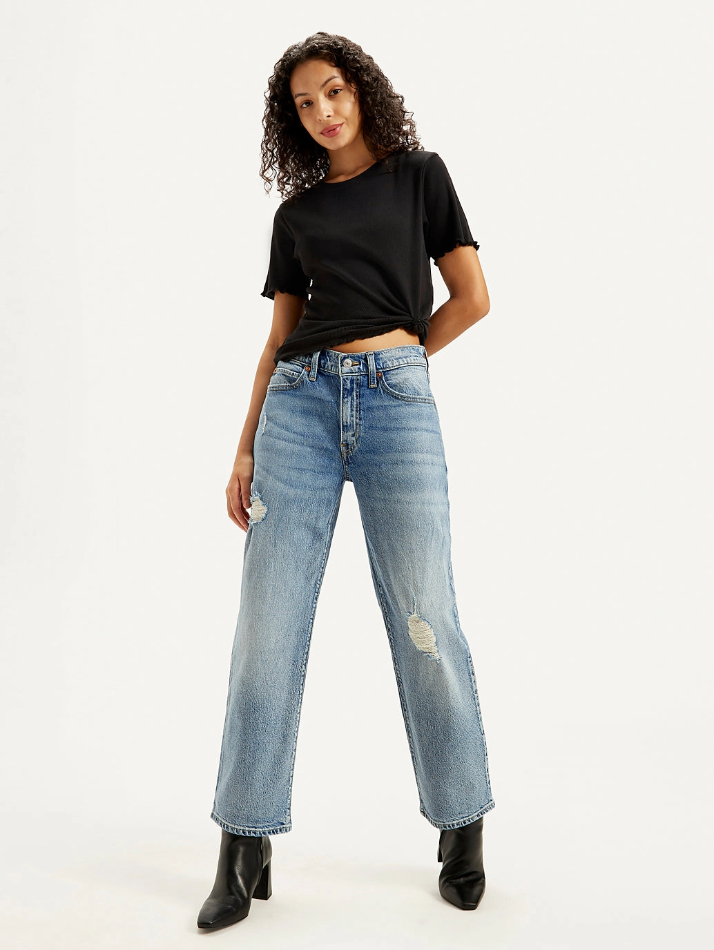 Women's 94 Blue Baggy Fit High Rise Jeans Neutral Base