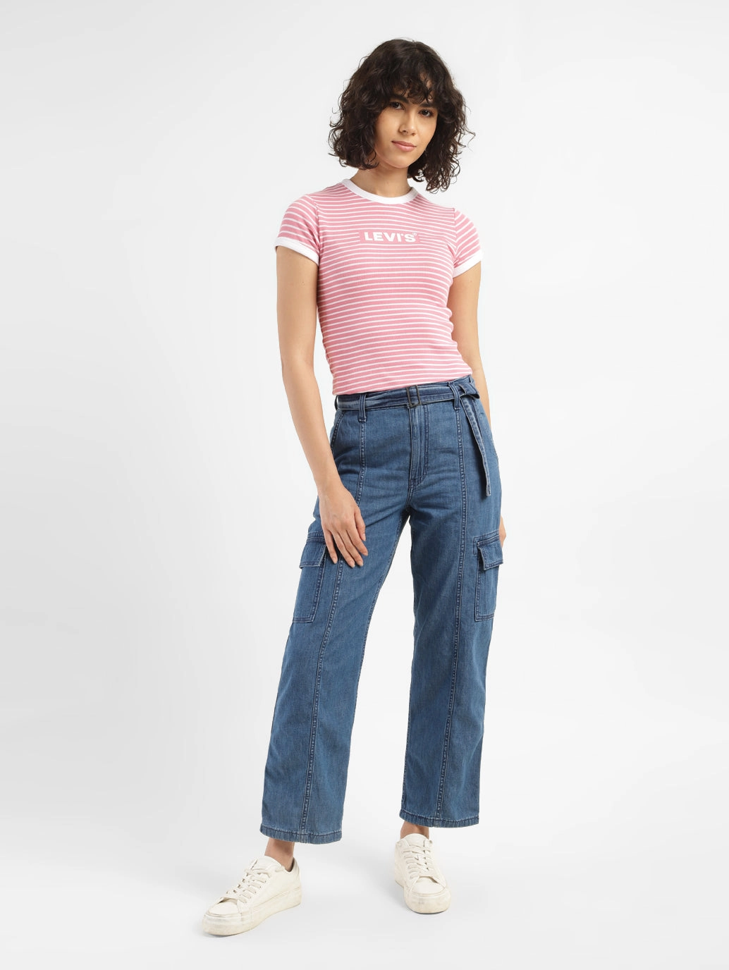 Women's 94 Blue Baggy Fit Mid Rise Jeans Everyday Confidence