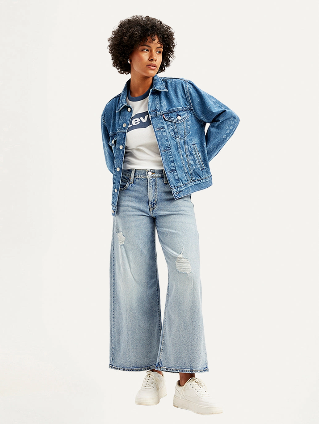 Women's 94 Blue Baggy Wide Leg Fit Mid Rise Jeans Sunny Vibes Teen Outfit Summer Vibes Slim Sunny Vibes Festival Outfit