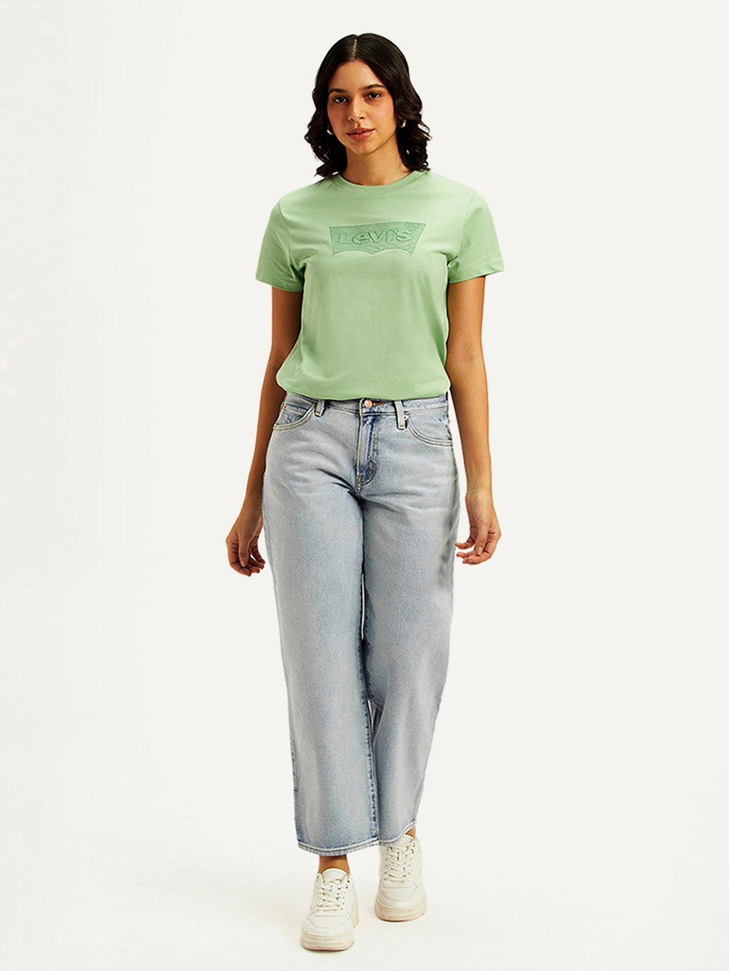 Women's 94 Light Blue Baggy Fit High Rise Jeans Fit Ready Smart Casual Classic Wear