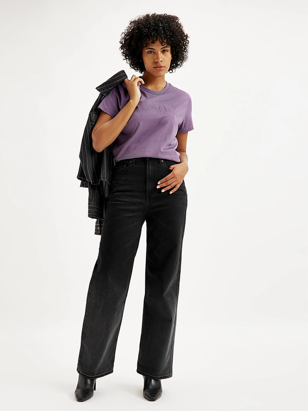 Couple Look Elegant Summer Vibes Women's Black Loose Fit High Rise Jeans