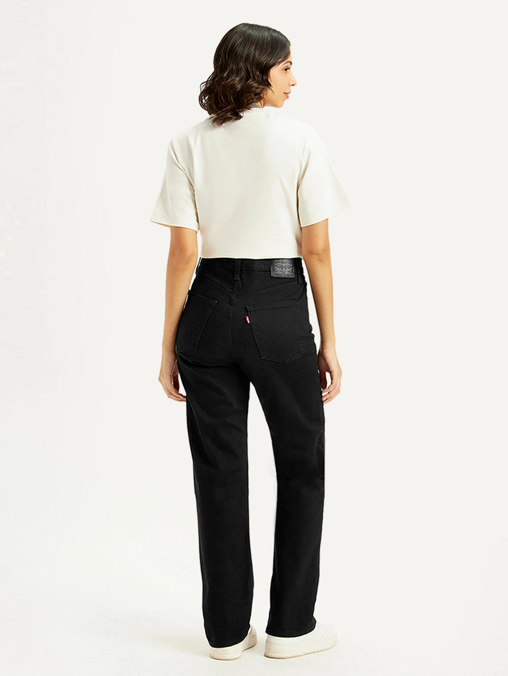 Slim Vintage Lover Women's Black Ribcage Straight Fit High Rise Jeans