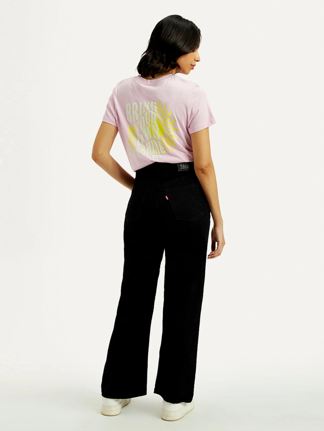 Teen Outfit Night Out Party Look Go Out Style Women's Black Ribcage Wide Leg Fit High Rise Jeans