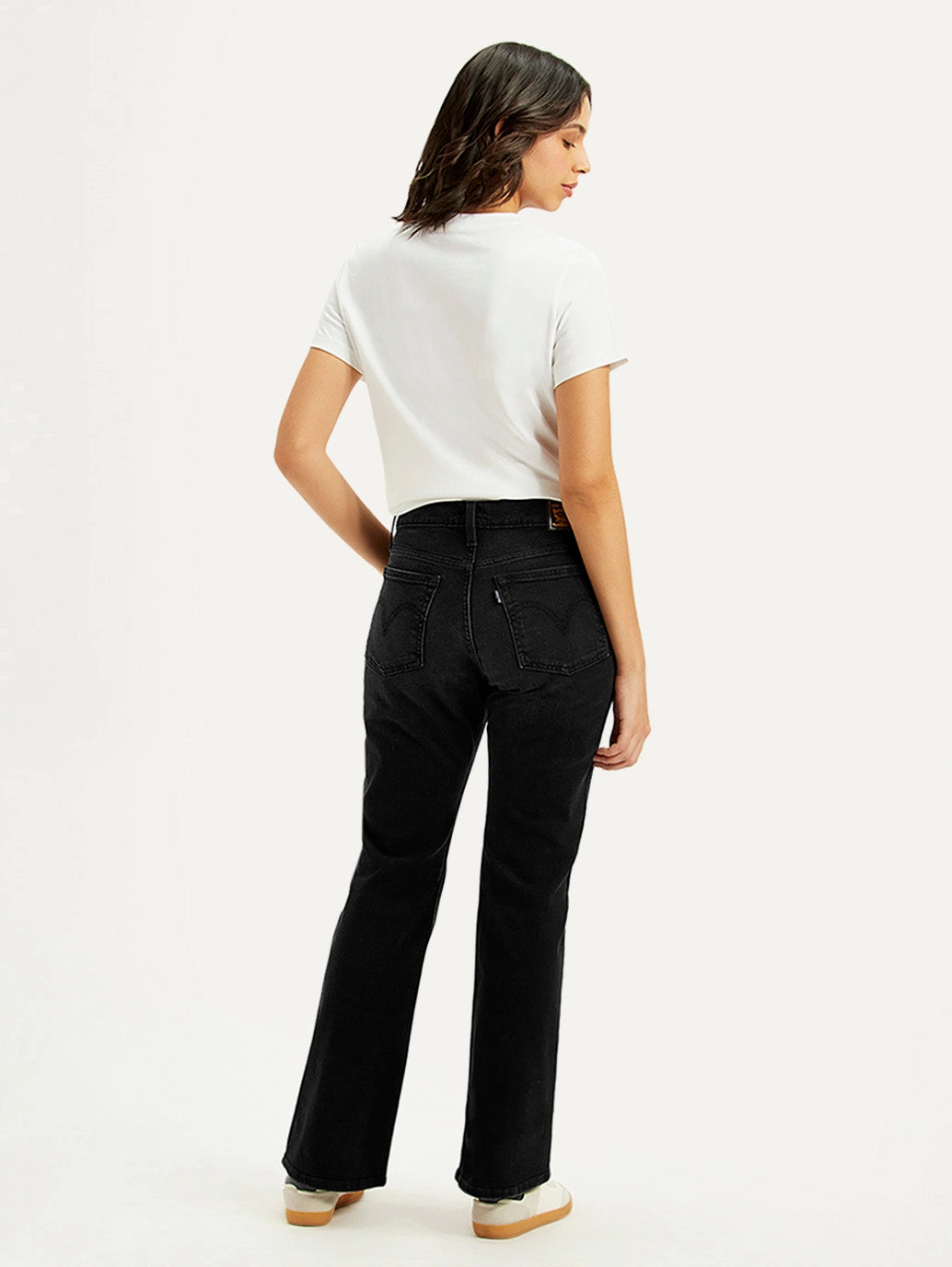 Women's Black Wedgie Bootcut Fit Mid Rise Jeans Smooth Texture