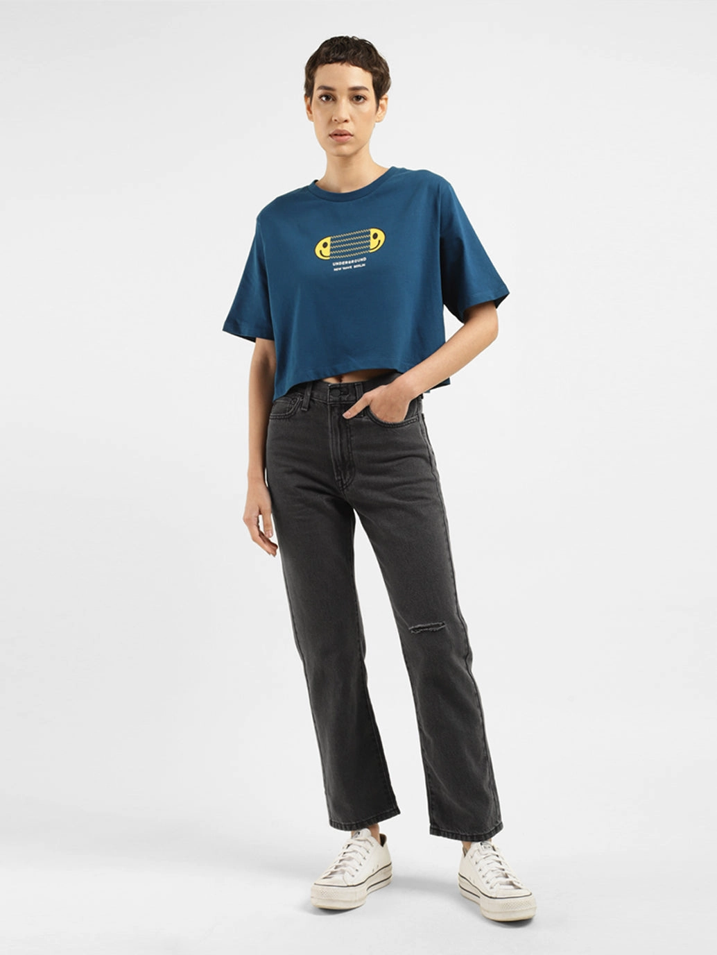 Relaxed Cut Casual Solution Women's Black Wedgie Straight Fit High Rise Jeans