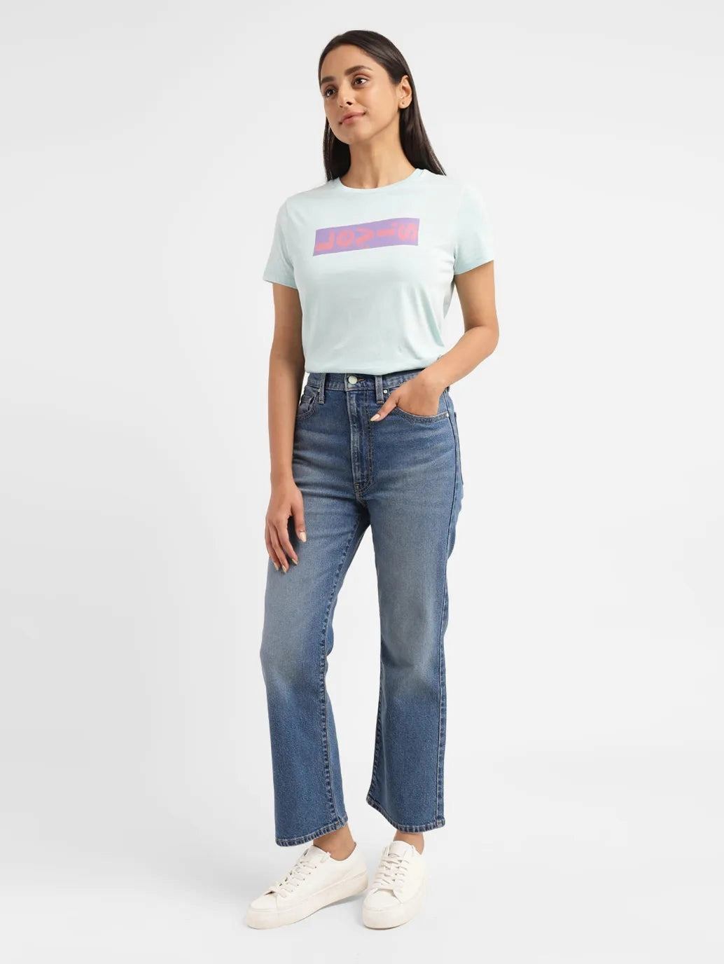 Balanced Look Artist Vibe Smooth Women's Blue Bootcut Fit High Rise Jeans