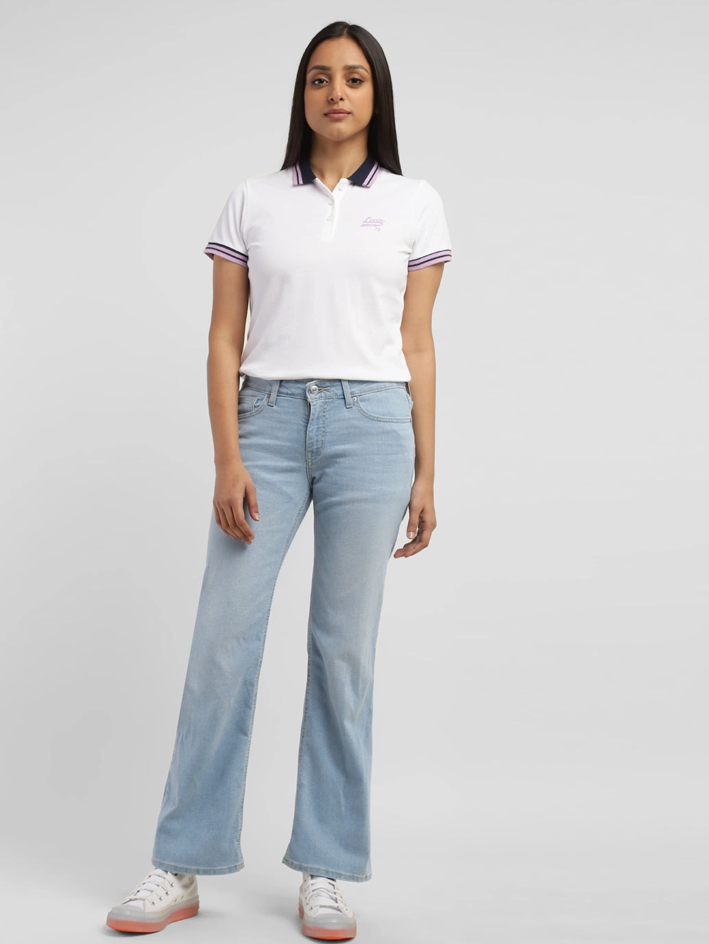 Women's Blue Bootcut Fit Mid Rise Jeans Spring Mood Affordable