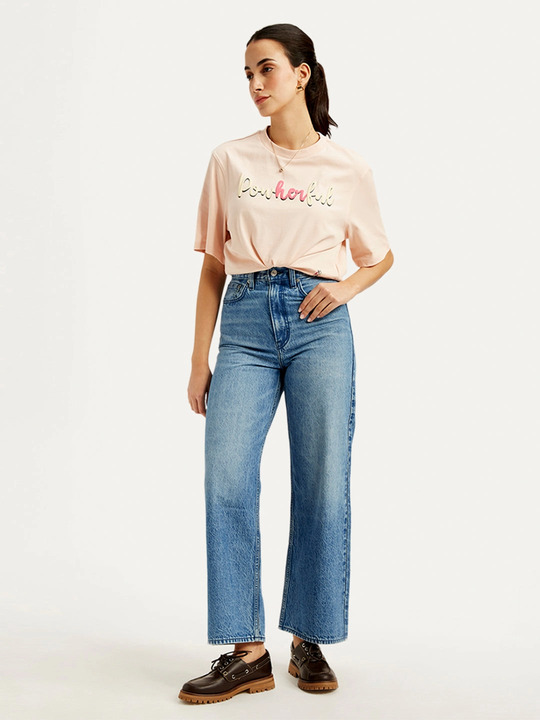 Effortless Comfort Fashionable Look Women's Blue Loose Fit High Rise Jeans