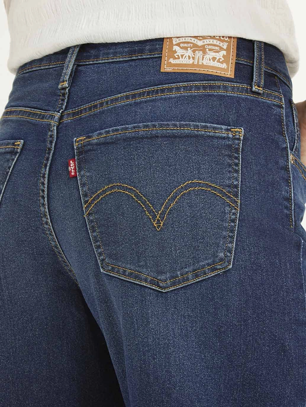 Fitted Comfort Women's Blue Mile High Wide Leg Fit High Rise Jeans