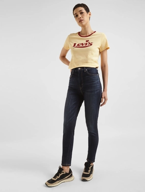 Women's Blue Skinny Fit High Rise Jeans Versatile Comfort Slim Holiday Vibes Teen Outfit