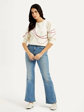 Always Fits Well Women's Blue Wedgie Bootcut Fit Mid Rise Jeans