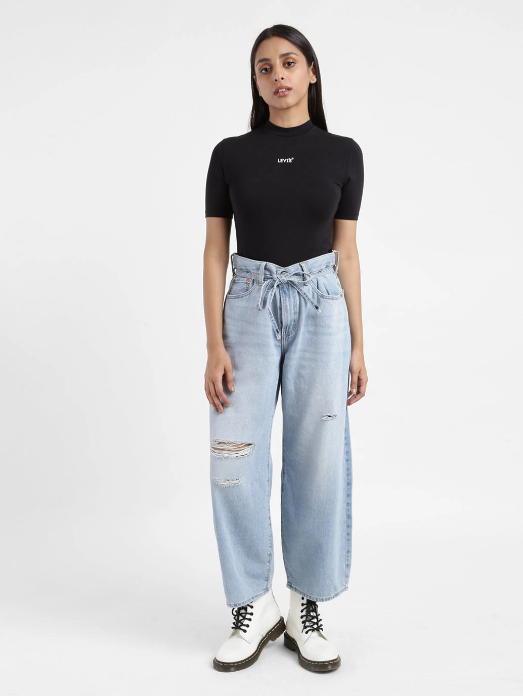 Versatile Relaxed Style Casual Luxury Winter Warmth Women's Blue XL Balloon Loose Fit High Rise Jeans