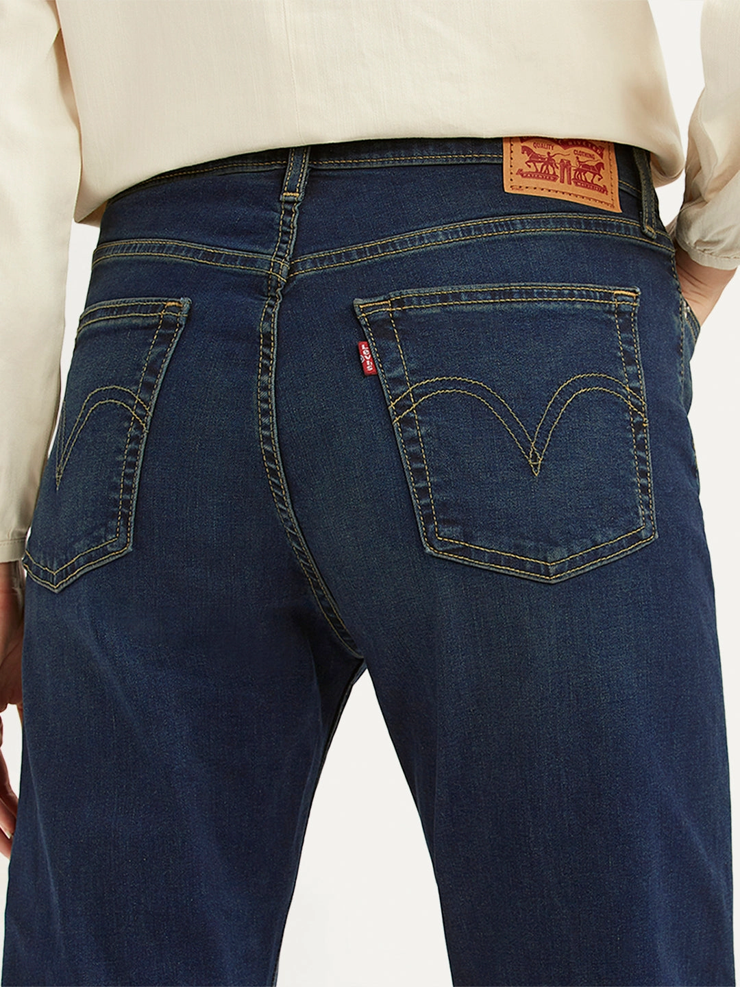 Active Days Women's Dark Blue Wedgie Straight Fit Mid Rise Jeans