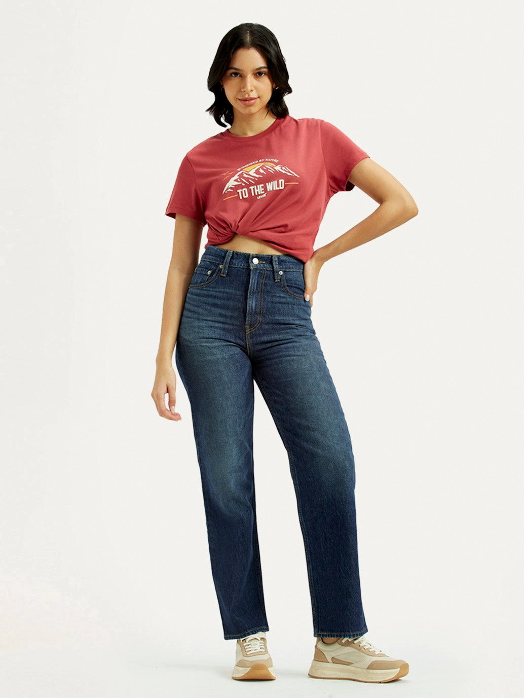 Weekend Warrior Luxury Athlete Fit Casual Elegance Women's Dark Indigo Ribcage Straight Fit High Rise Jeans