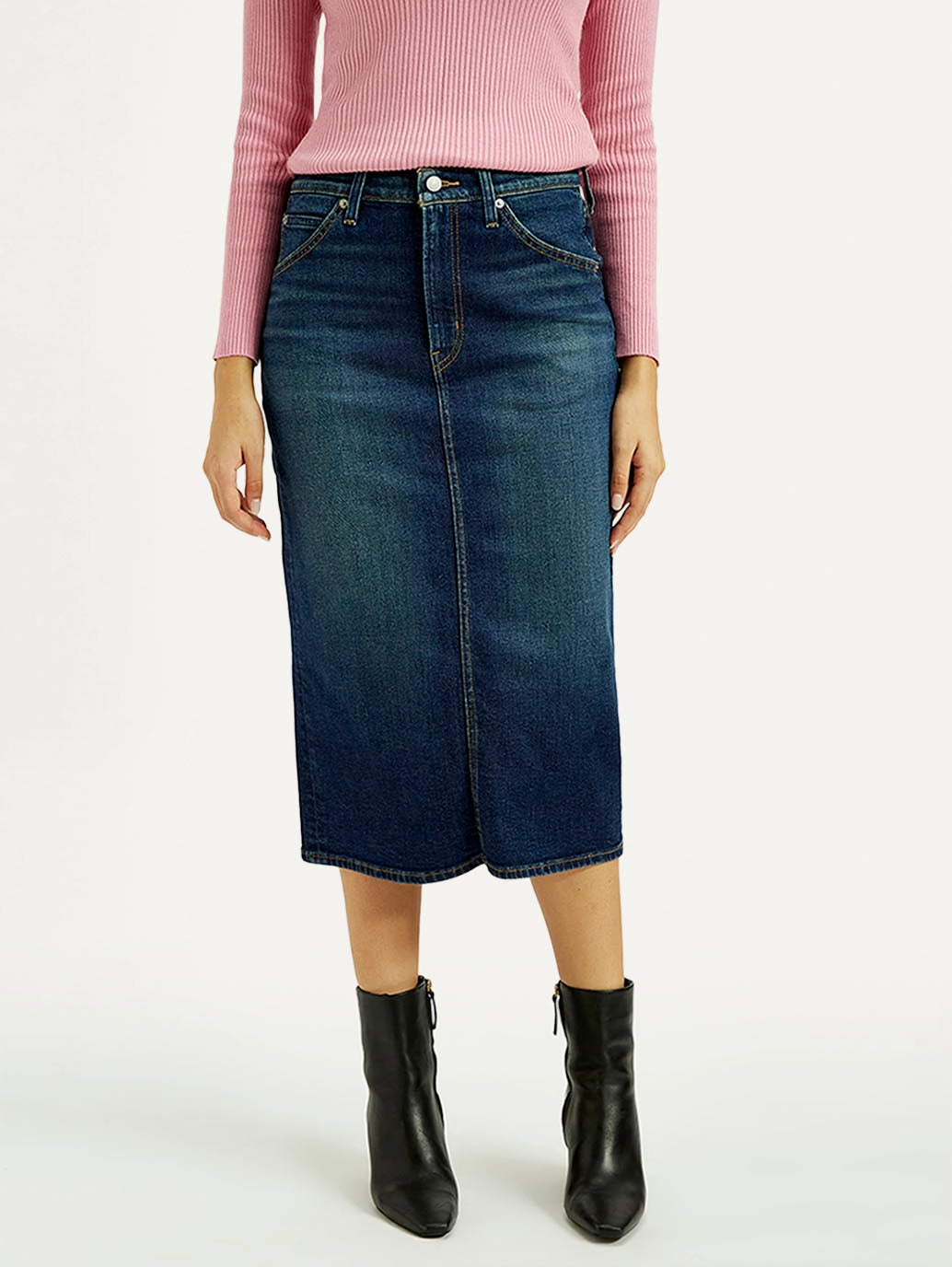 Airy Look Bohemian vibe Women's High Rise Regular Fit Denim Skirt