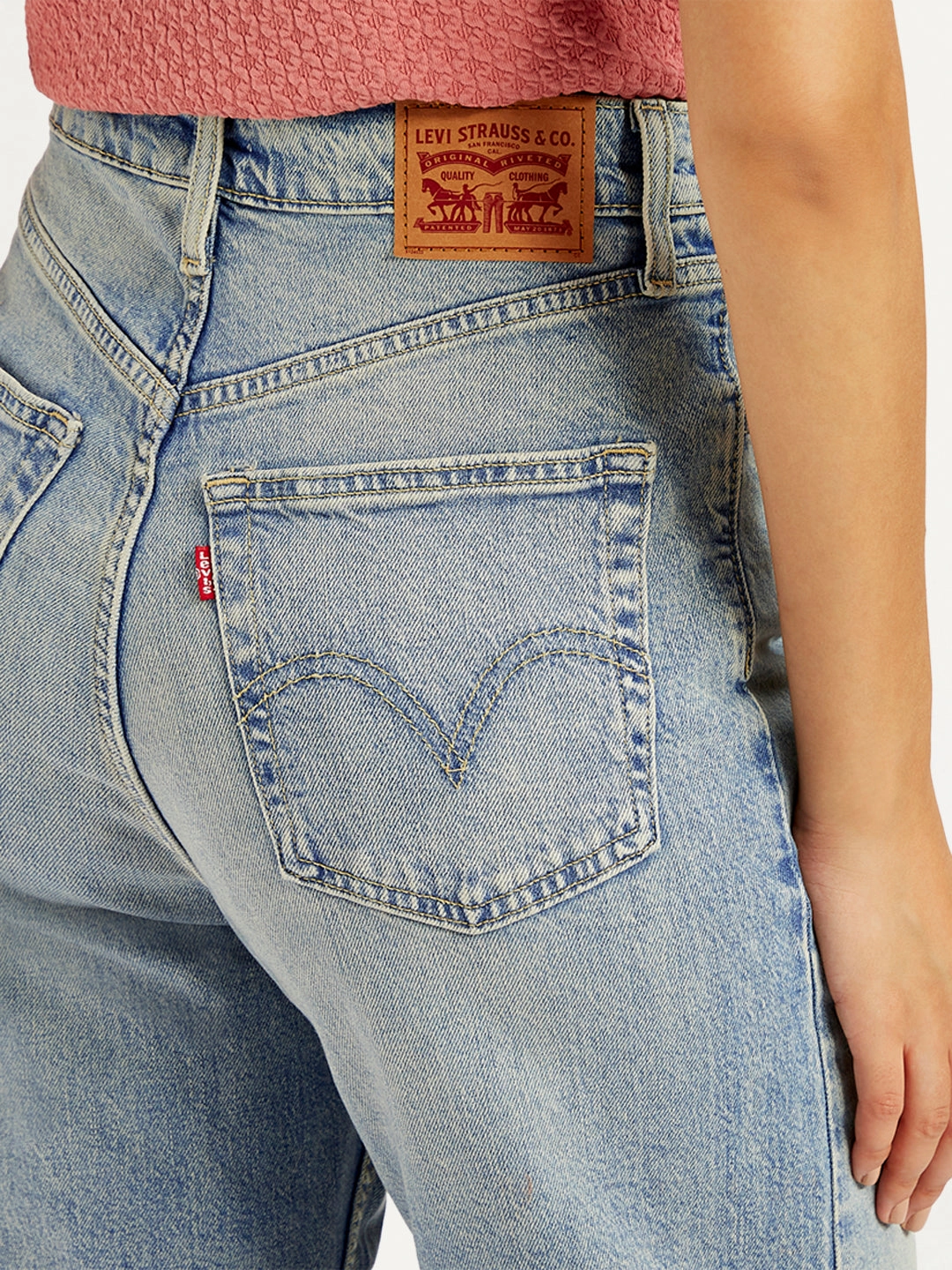 Women's Light Blue Loose Fit High Rise Jeans Formal Classic Wear Loose