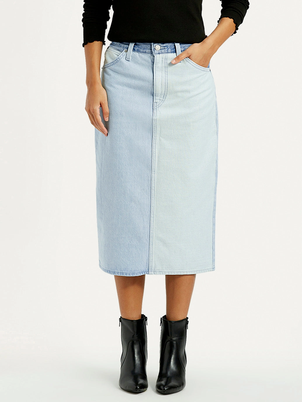 Urban Pulse Occasion Dressing Women's Light Blue Regular Fit High Rise Skirt