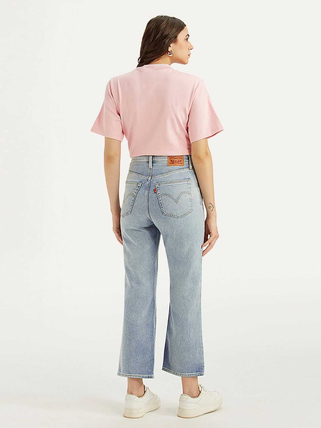 All Season Fit Women's Light Blue Ribcage Cropped Bootcut Fit High Rise Jeans